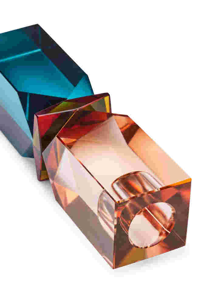 Kynttilänjalka kristallista, Peach/Amber/Blue, Packshot image number 1