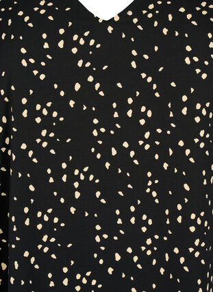 V-kauluksellinen mekko kuviolla, Black Dot AOP, Packshot image number 2