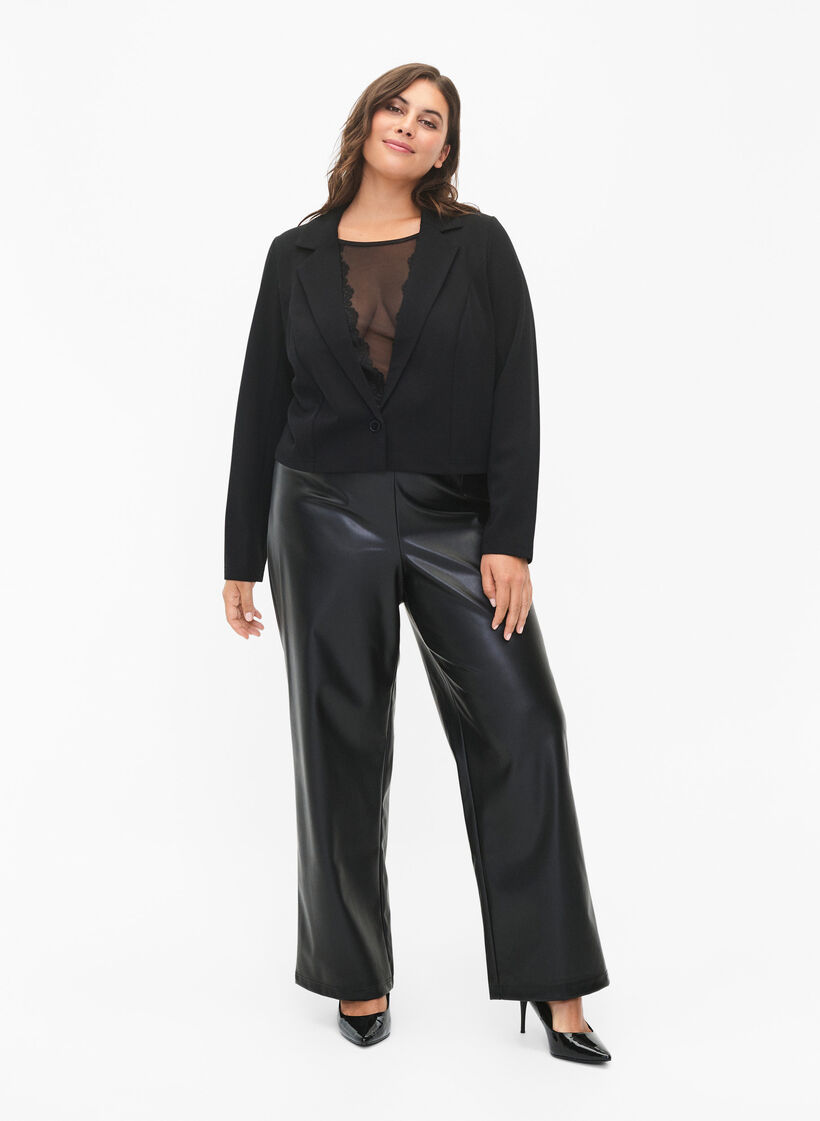 Lyhyt bleiseri napilla, Black, Model image number 2