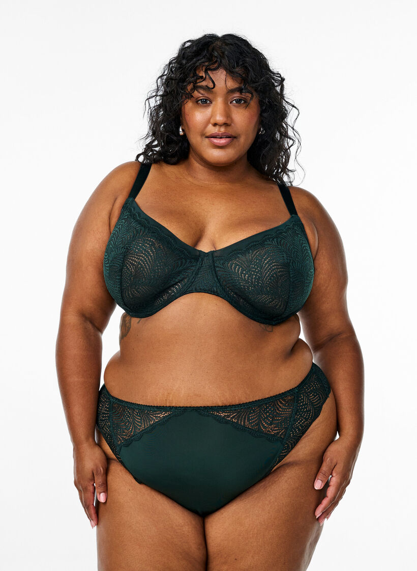 Mikrokuituiset stringit pitsiyksityiskohdilla, Vihreä, Model image number 0