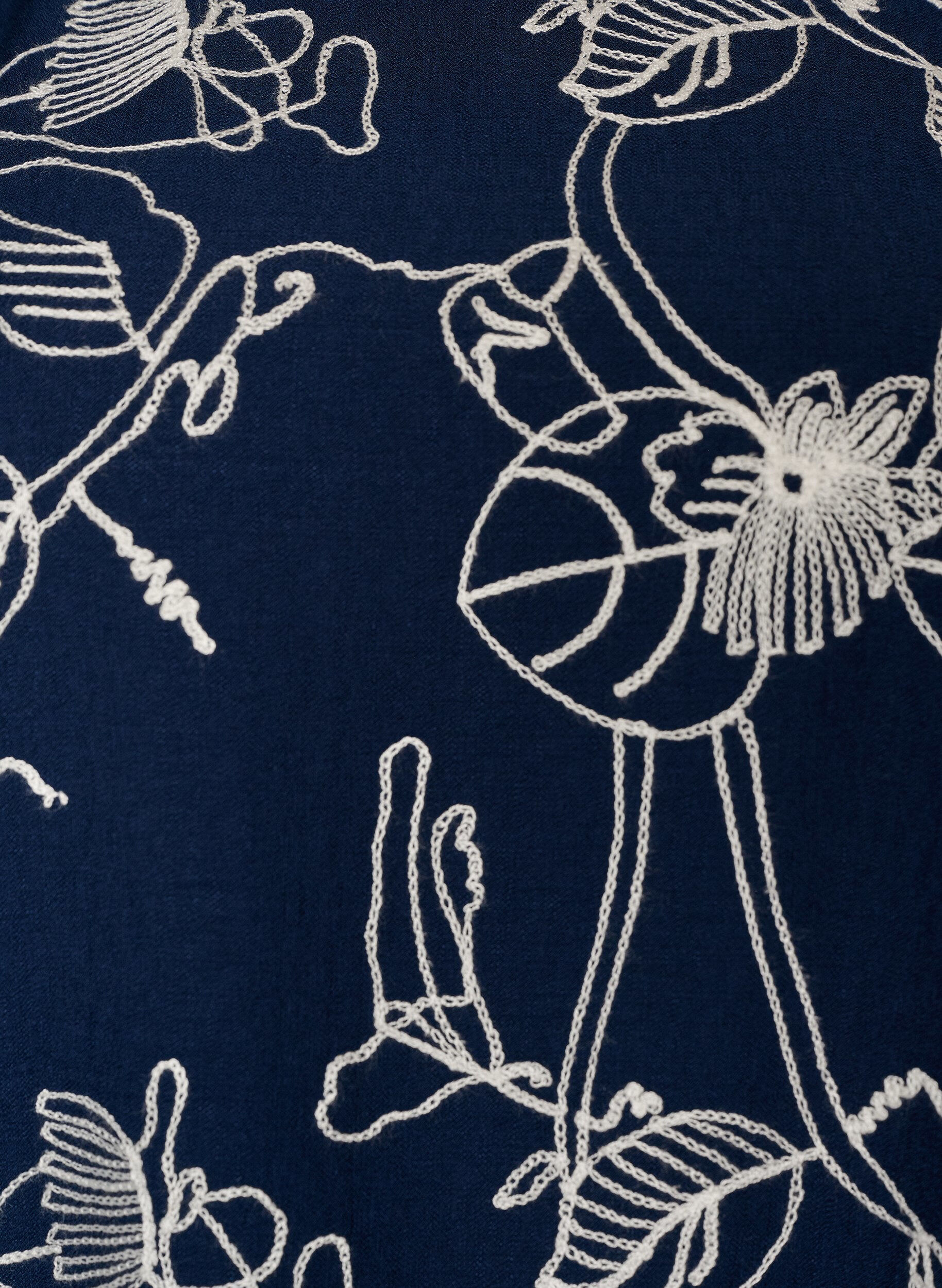 ZizziLyhyt A-linjainen mekko kirjaillulla kuviolla, Sininen, Packshot image number 2