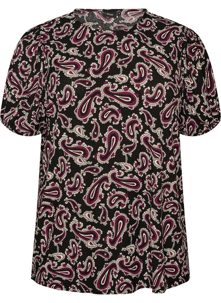 Pitk&auml;hihainen pusero paisley-kuosilla, Tumma Bordeaux, Packshot image number 0