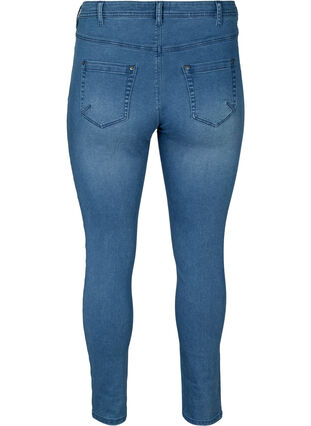 Slim fit -malliset Emily-farkut normaalilla vyötäröllä , Blue denim, Packshot image number 1