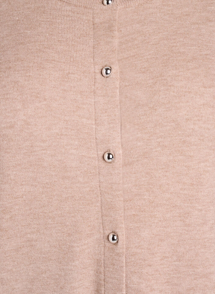 Neuletakki py&ouml;reill&auml; napeilla, Beige, Packshot image number 2