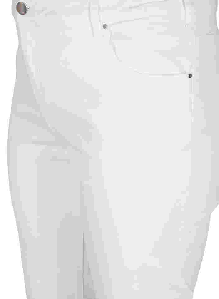 7/8-pituiset farkut räväköillä kanteilla ja korkealla vyötäröllä, White, Packshot image number 2