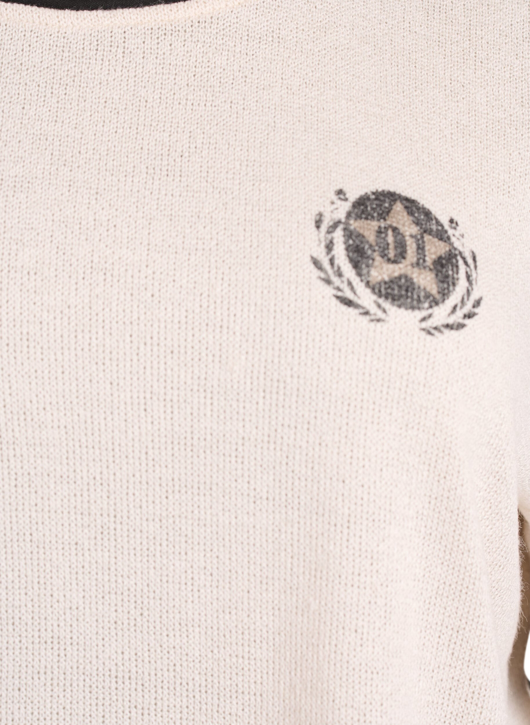 Zizzi Lyhythihainen pusero kontrastiraidoilla, Beige, Packshot image number 2