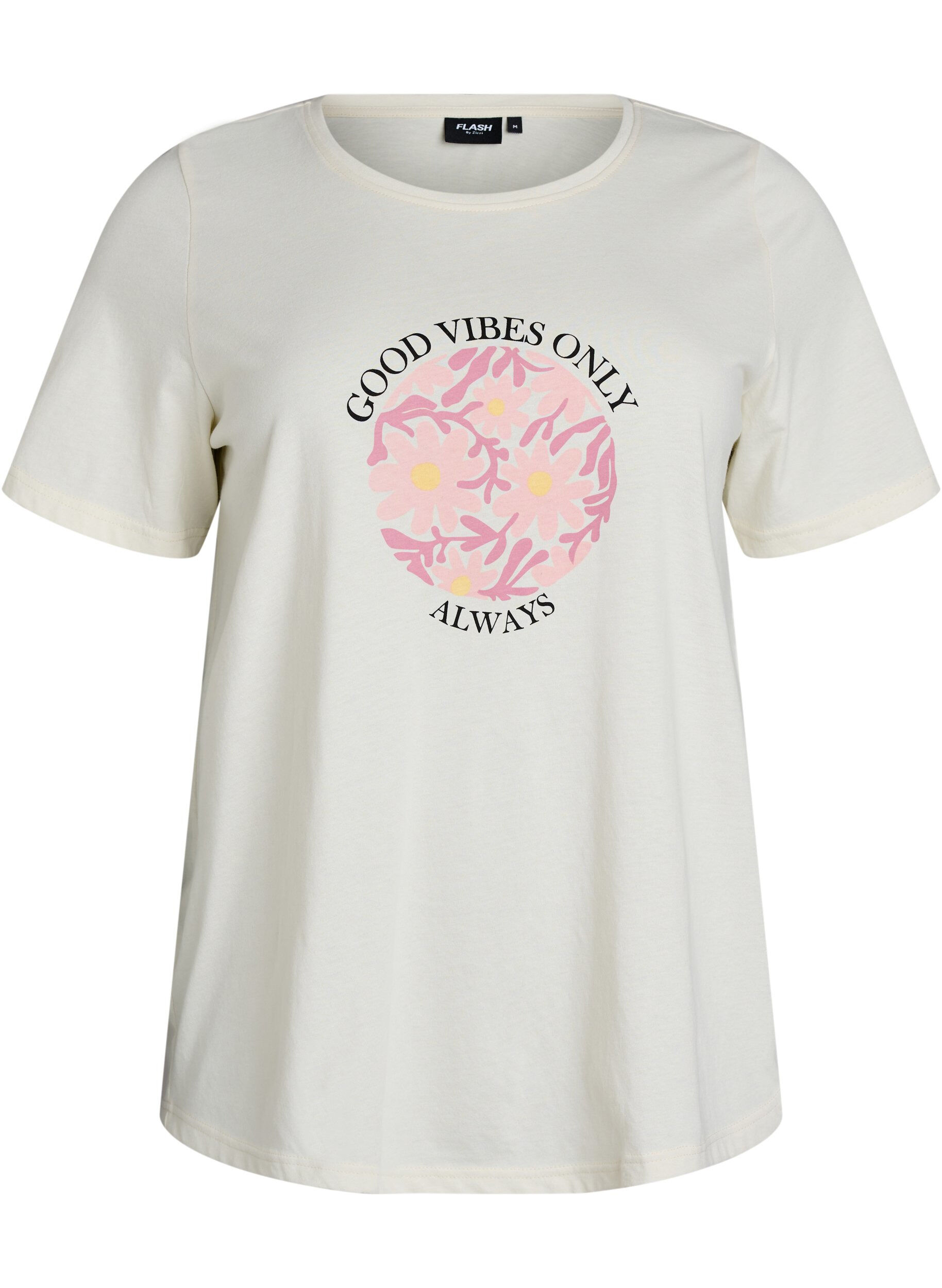 Zizzi T-paita printill&auml;, Vanilja, Packshot image number 0