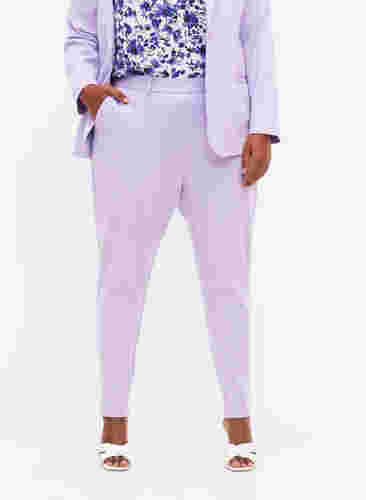 Kropatut housut taskuilla , Purple Rose, Model image number 1