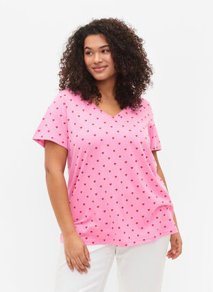 Puuvillainen t-paita kuosilla , Rosebloom AOP, Model image number 0