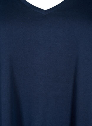 Lyhythihainen puuvillainen t-paita, Navy Blazer SOLID, Packshot image number 2