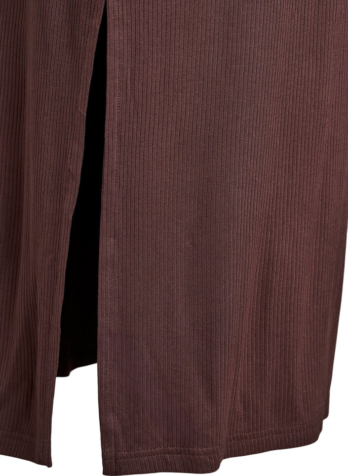 Hihaton raidallinen mekko viskoosia, Ruskea, Packshot image number 3