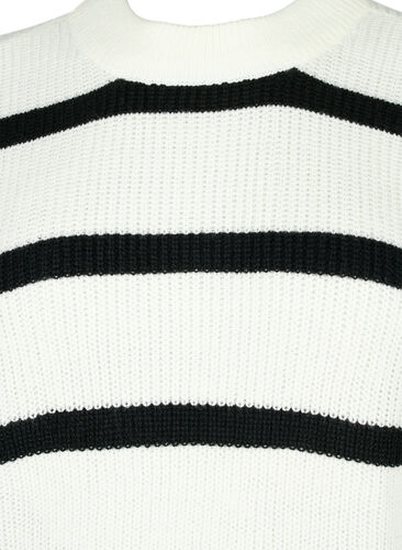FLASH – Raidallinen neulepusero, White/Black Stripe, Packshot image number 2
