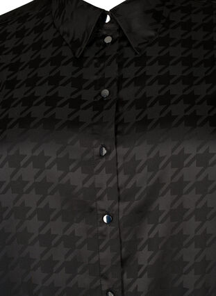 Pitkä paita, jossa on kukonaskelkuvio, Black, Packshot image number 2