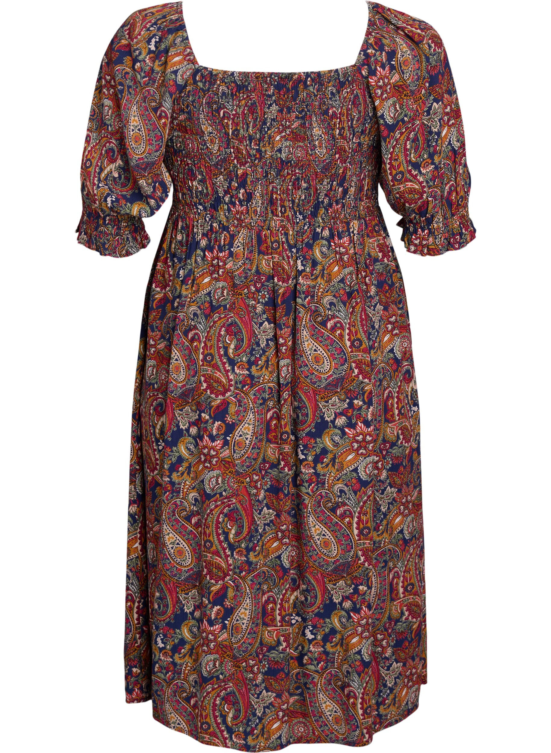 ZizziKes&auml;mekko viskoosista paisley-kuosilla, Sininen, Packshot image number 1
