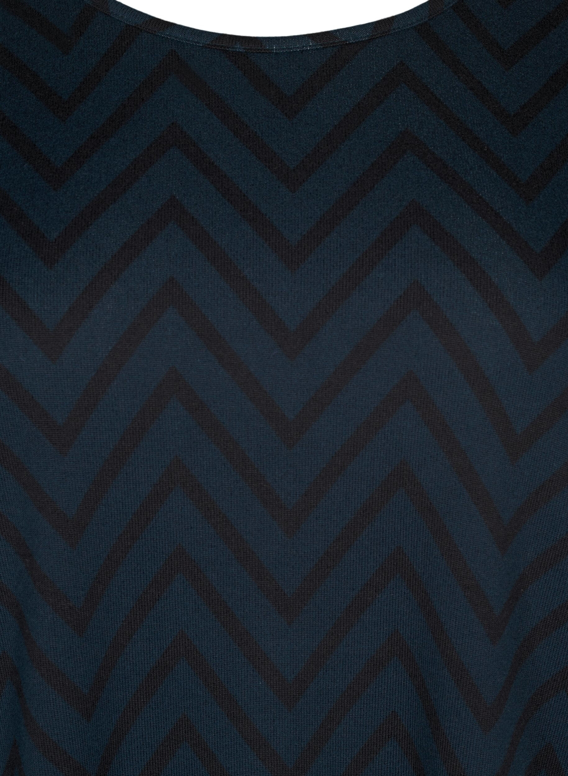 Zizzi Pitk&auml;hihainen kuviollinen pusero, Vihre&auml;, Packshot image number 2