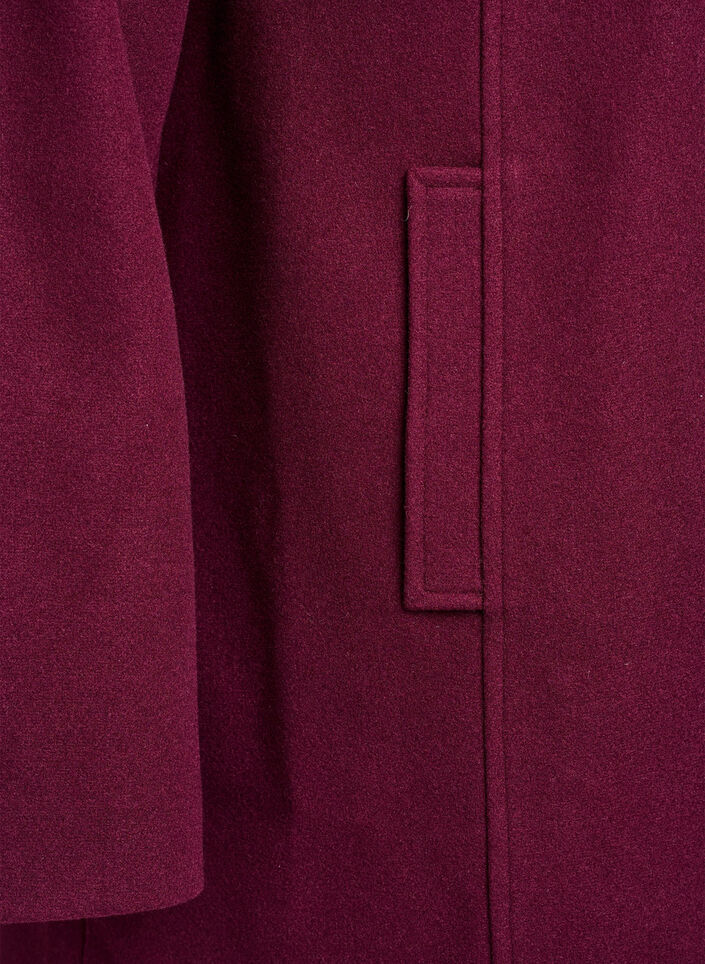 Lyhyt takki A-linjaisella leikkauksella, Tumma Bordeaux, Packshot image number 3