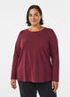 Perus jersey-paita, jossa pitk&auml;t hihat, Tumma Bordeaux, Model image number 0