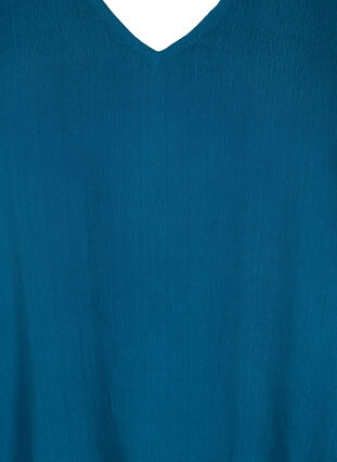 Viskoosipusero 2/4-hihoilla ja laskostuksella, Moroccan Blue, Packshot image number 2