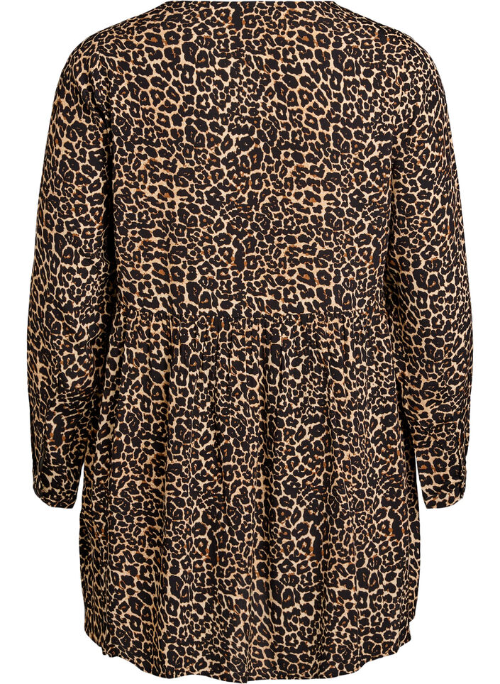 Pitk&auml;hihainen tunika sauman yksityiskohdalla, Ruskea, Packshot image number 1