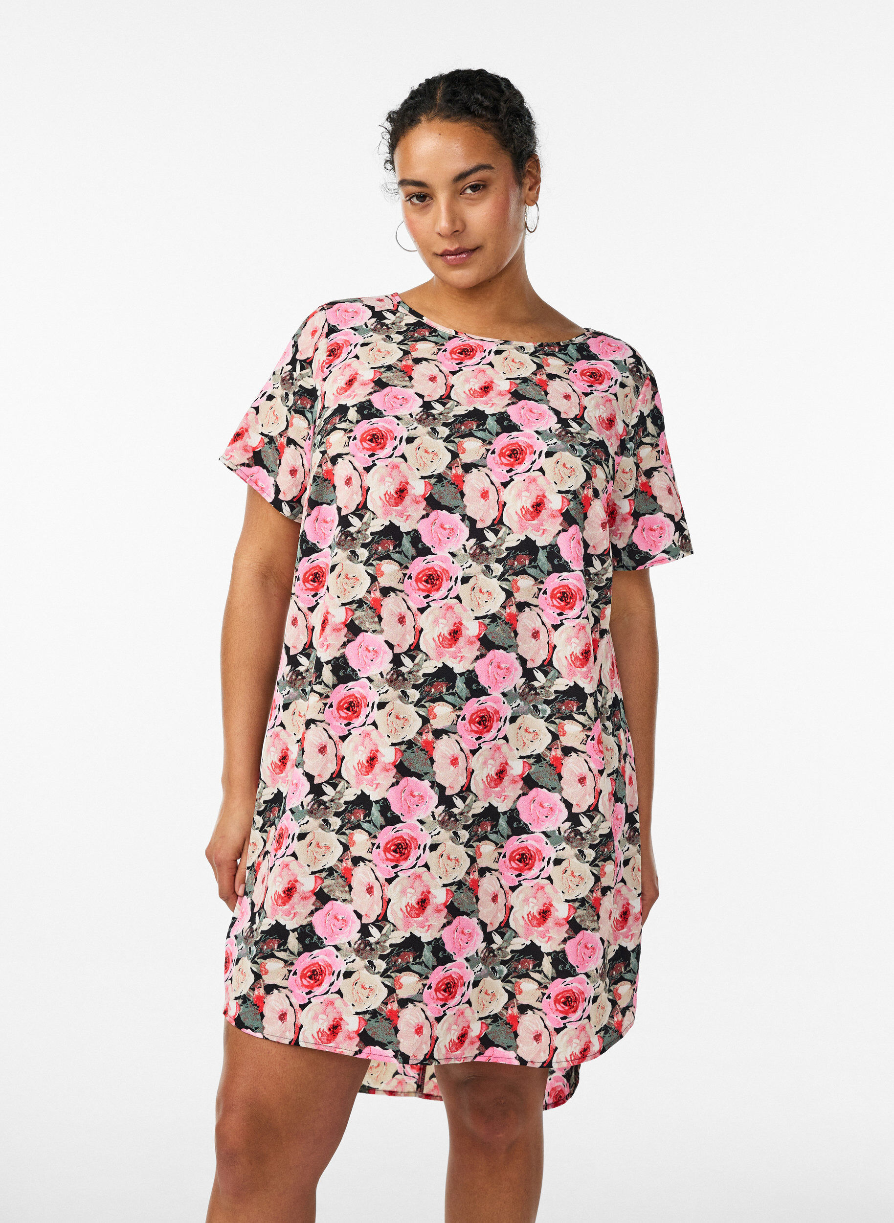 ZizziPaitamekko brodeerattua broderie anglaise -kangasta vy&ouml;ll&auml;, Musta, Model image number 0