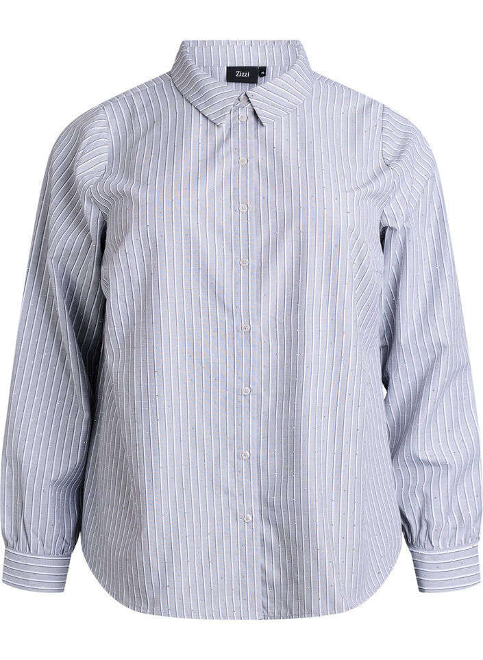 Raidallinen paita niiteillä, Musta, Packshot image number 0