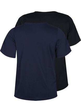 FLASH - 2 kpl t-paitoja v--pääntiellä, Navy Blazer/Black, Packshot image number 1