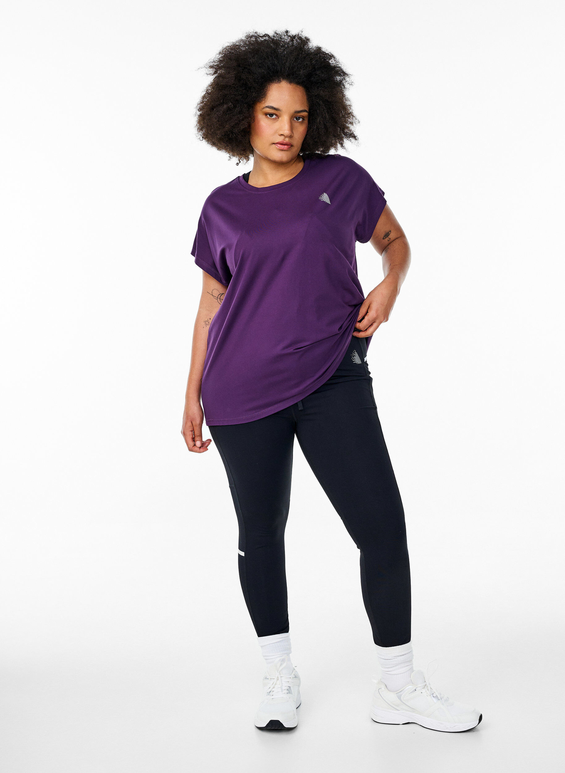 ZizziYksiv&auml;rinen treeni-T-paita, Violetti, Model image number 1