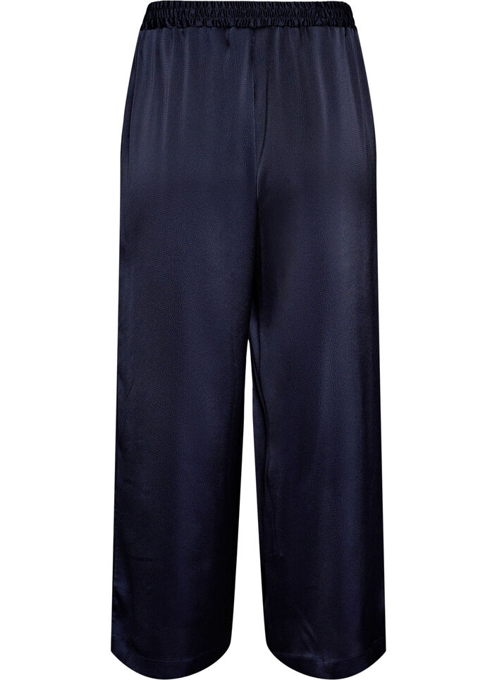 Satiinin&auml;k&ouml;iset housut leveill&auml;, suorilla lahkeilla, Sininen, Packshot image number 1