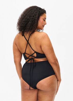 Bikinitoppi, jossa on irrotettavat pehmusteet ja nauha selässä, Black, Model image number 1
