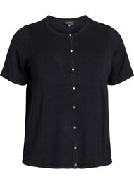 Lyhythihainen neuletakki viskoosista, Musta