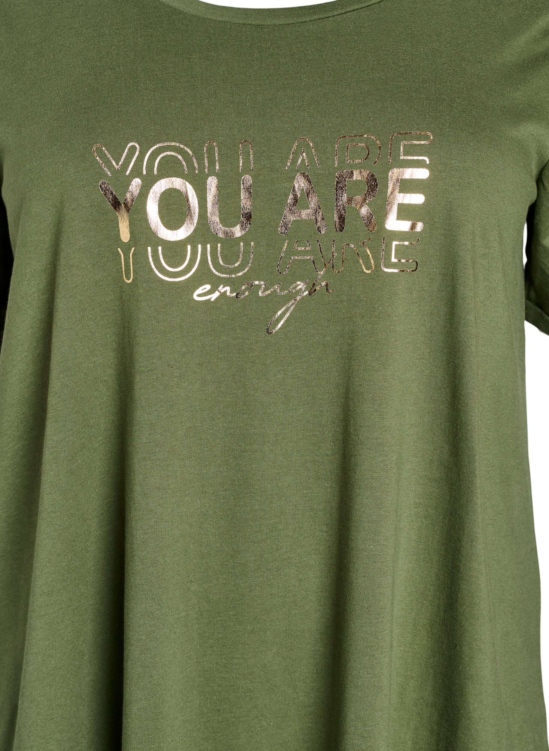 Zizzi Lyhythihainen y&ouml;paita luomupuuvillaa, Vihre&auml;, Packshot image number 2