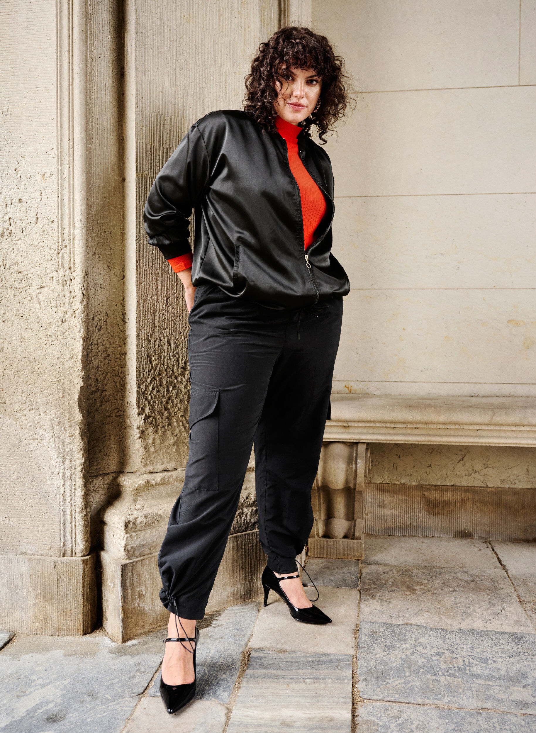 Zizzi Istuva viskoosipusero korkealla kaula-aukolla, Orange.com, Image image number 0