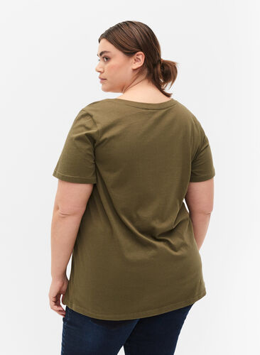 Puuvillainen t-paita painatuksella, Ivy Green MADE WITH, Model image number 1