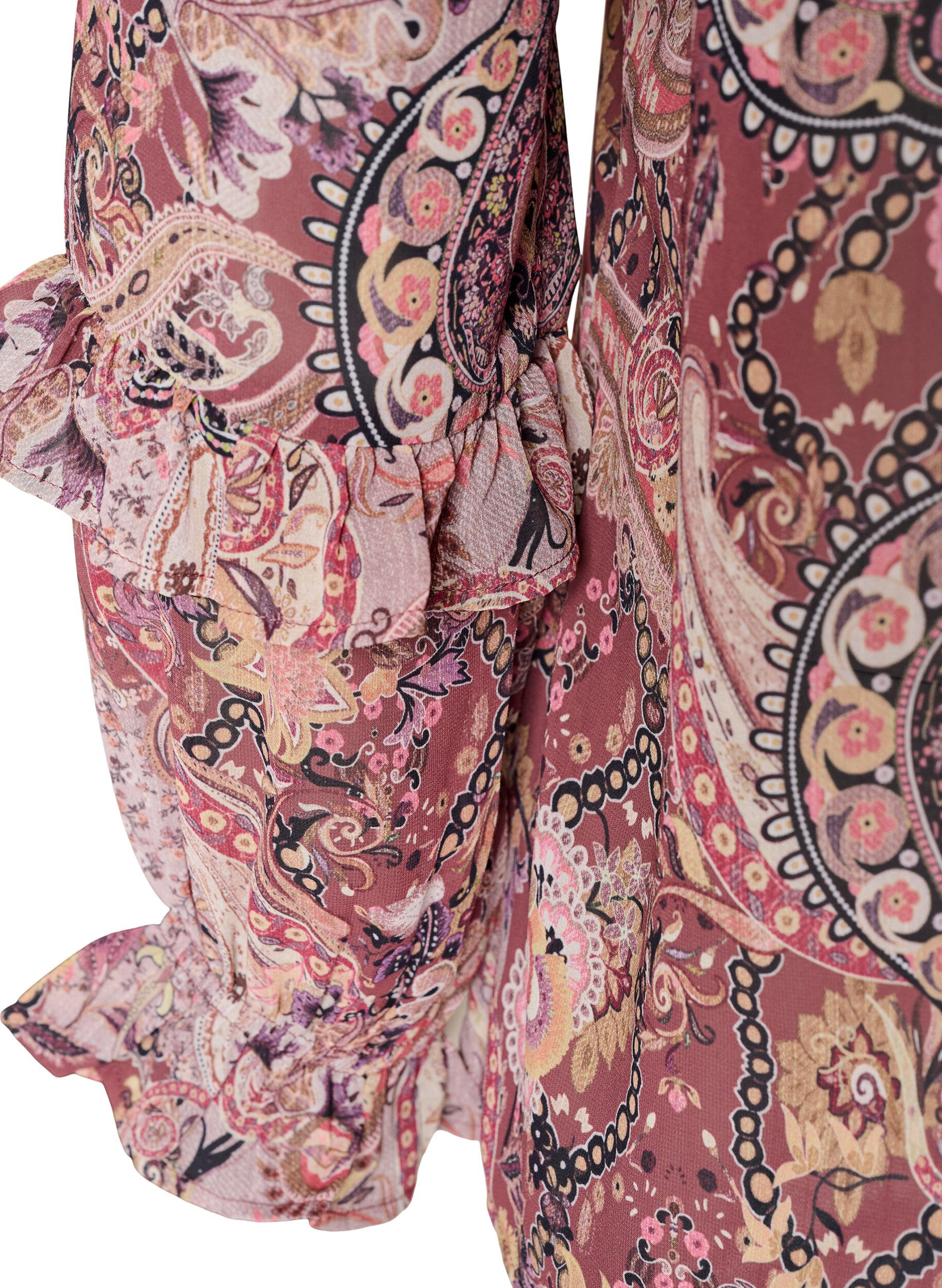 ZizziPusero paisley-kuviolla ja r&ouml;yhel&ouml;yksityiskohdilla, Violetti, Packshot image number 3