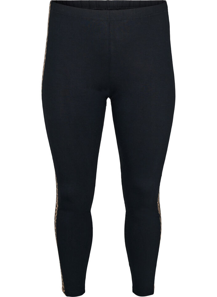 Leopardikuosiraidalliset viskoosileggingsit, Black W. Leo, Packshot image number 0