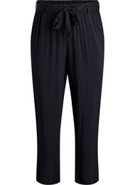 Korkeavy&ouml;t&auml;r&ouml;iset viskoosihousut, Musta