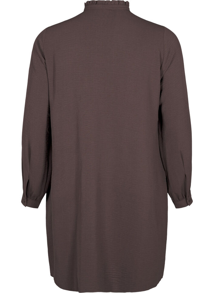 Pitkähihainen mekko, jossa röyhelökoriste, Chocolate Martini, Packshot image number 1