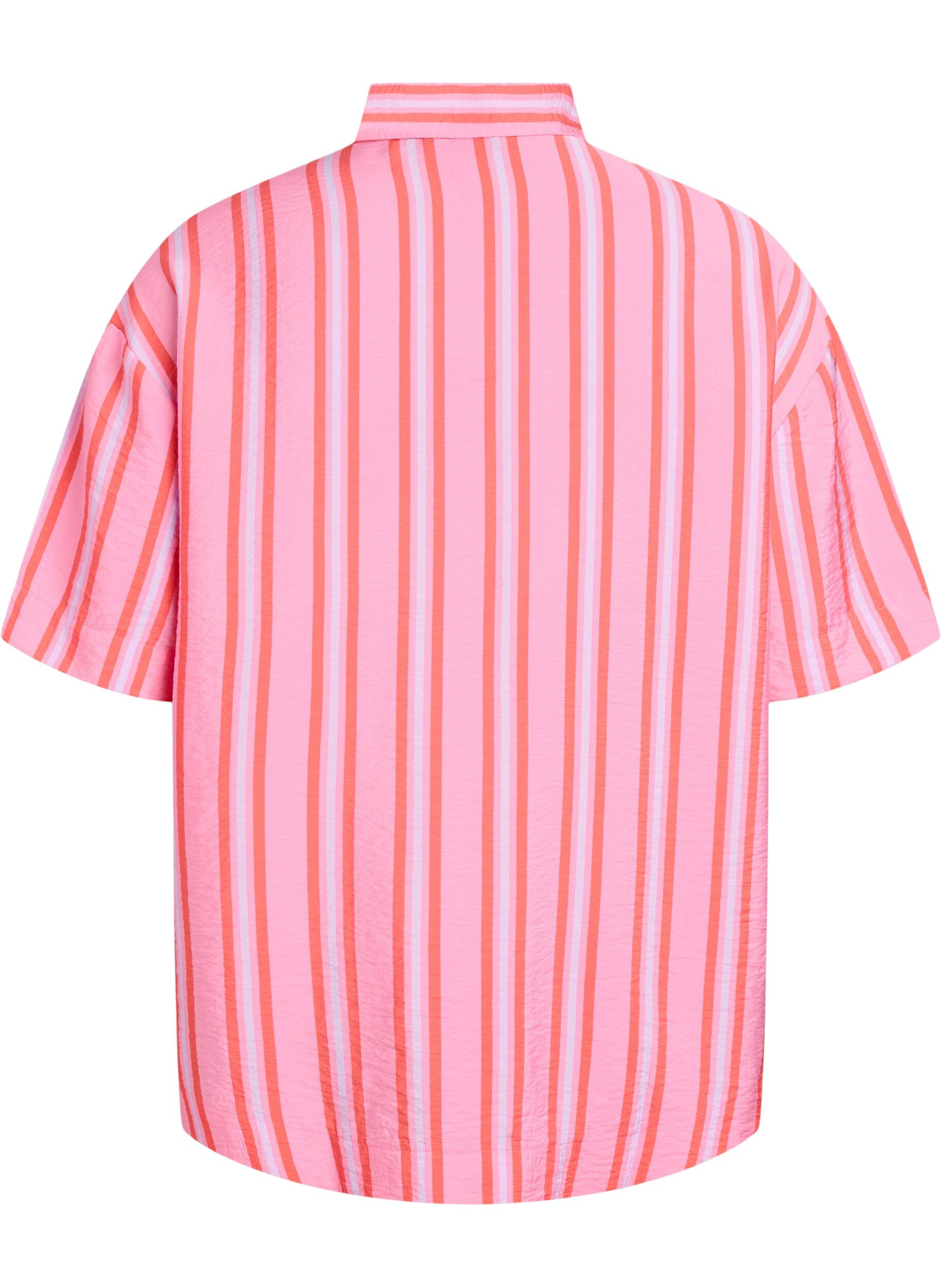ZizziRaidallinen viskoosipaita lyhyill&auml; hihoilla, Vaaleanpunainen, Packshot image number 1
