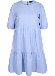 Raidallinen mekko lyhyillä puhvihihoilla, Blue As Sample