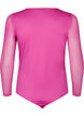 Verkkokankankainen body koristeellisella pitsillä, Fuchsia Red, Packshot image number 1
