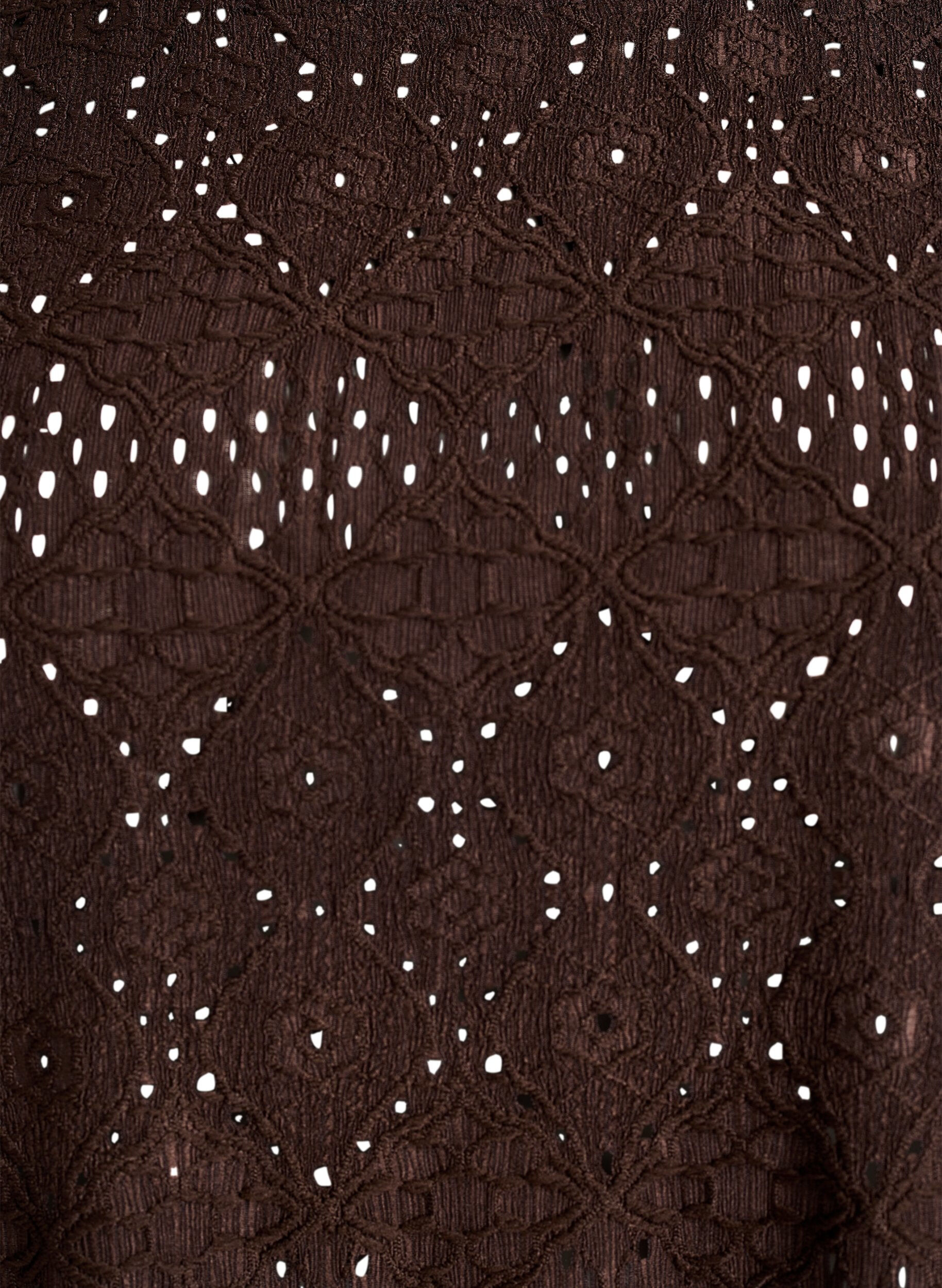 Zizzi Pitk&auml;hihaiset pusero silmukkakirjonnalla, Ruskea, Packshot image number 2