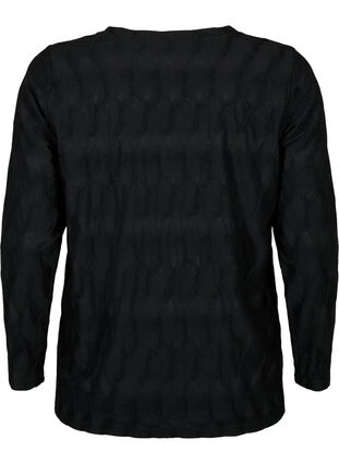 FLASH – Pitkähihainen pusero, jossa on rakennetta, Black, Packshot image number 1
