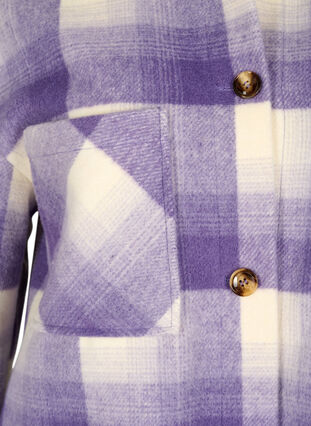 Ruudullinen paitatakki napeilla ja taskuilla , Purple Check, Packshot image number 2