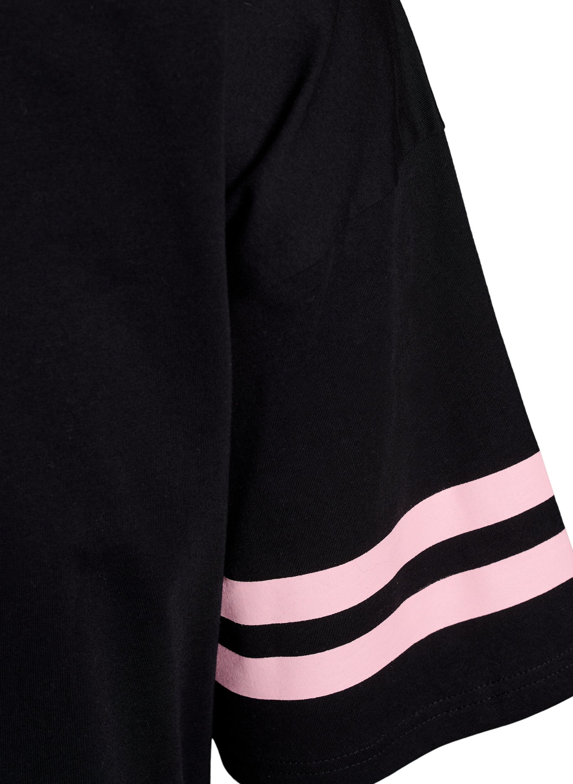 Zizzi Sporttinen oversize-kokoinen college-T-paita, Musta, Packshot image number 3