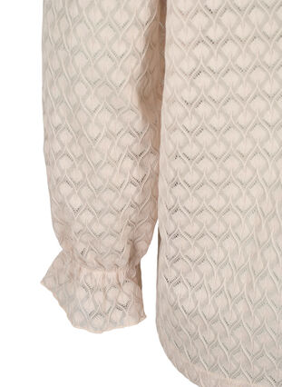 Pitkähihainen pusero, jossa on kuvioitu tekstuuri, Whisper Pink, Packshot image number 3