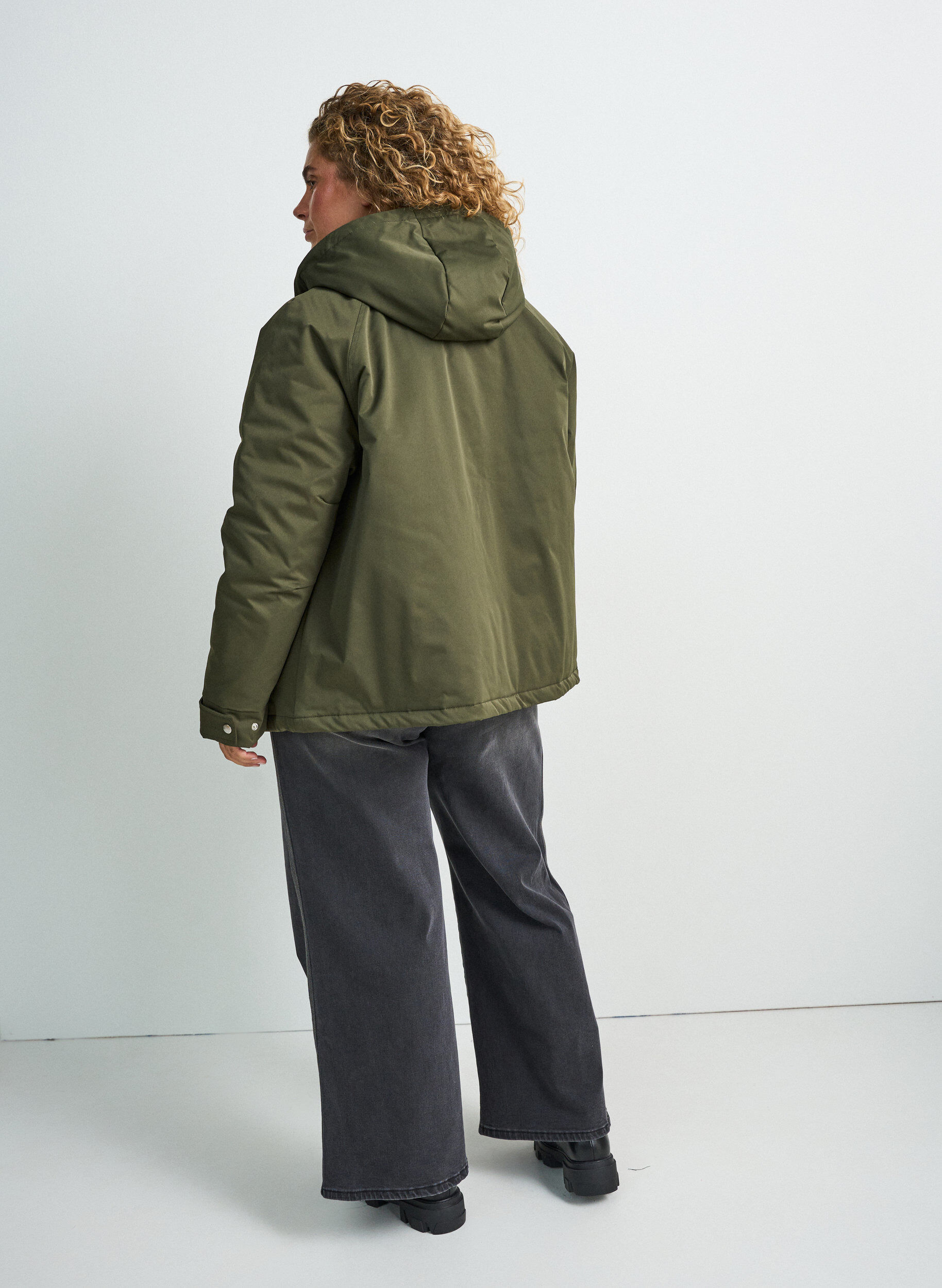 ZizziTopattu parka irrotettavalla hupulla, Vihre&auml;, Model image number 2