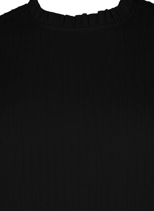 Rypytetty pusero, jossa on röyhelöitä ja pintakuvio, Black, Packshot image number 2