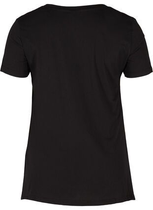Lyhythihainen puuvillainen t-paita a-mallissa , Black GLAMOROUS, Packshot image number 1