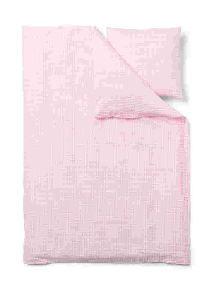 Puuvillainen pussilakanasetti ruuduilla, Rose/White Check, Packshot image number 1