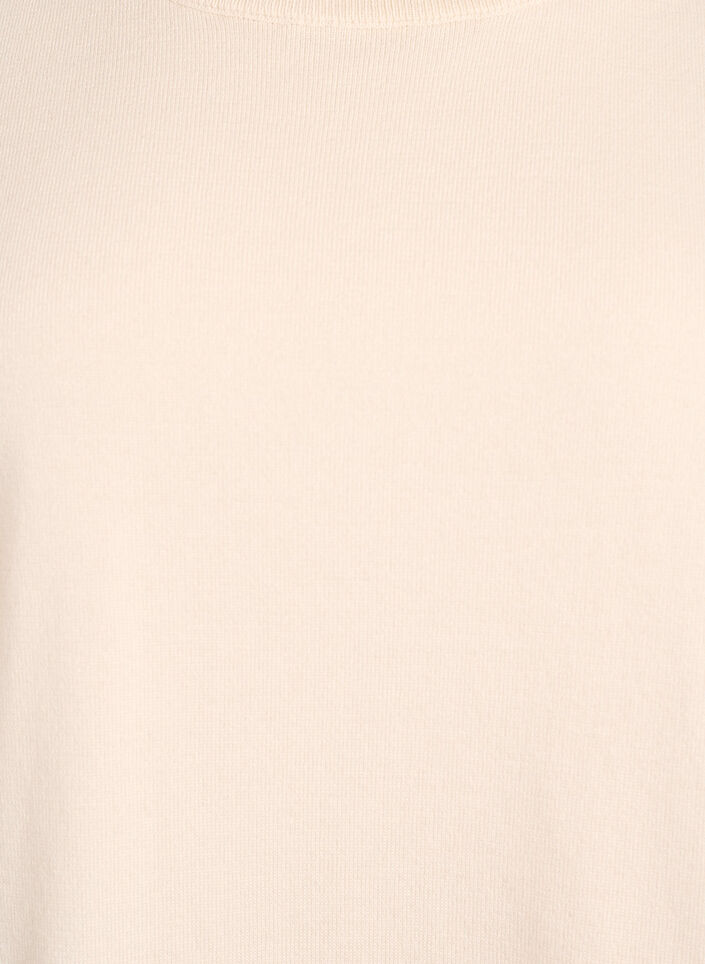 Hienoneulepusero lyhyill&auml; hihoilla, Beige, Packshot image number 2